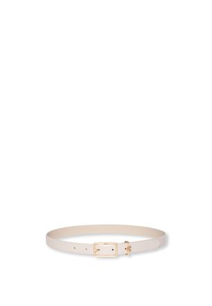 Calvin Klein Lederg&uuml;rtel CALVIN KLEIN SQUARE BUCKLE CK LOOP 25MM, Damen, Gr. 11,5, gold (chateau, ck light gold), Rindsleder, unifarben, G&uuml;rtel Lederg&uuml;rtel, Gr&ouml;sse