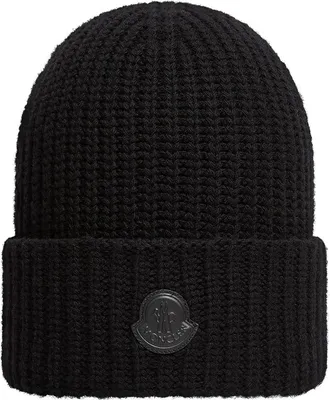 Moncler Moncler Wool & Cashmere Blend Beanie, Women, Black, Size: One Size