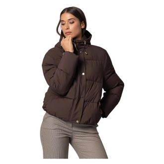 Kocca Jassen, Dames, Bruin, XL, Warme Pufferjas met Hoge Kraag