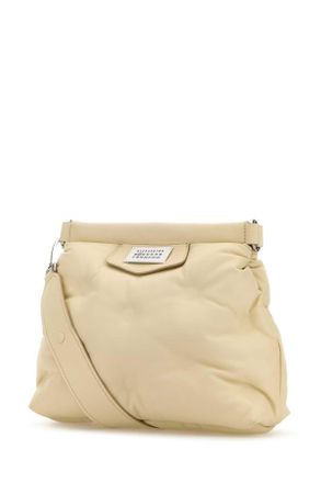 Maison Margiela Womens Ivory Nappa Leather Small Glam Slam Classique Crossbody Bag Toile Borse A Tracolla
