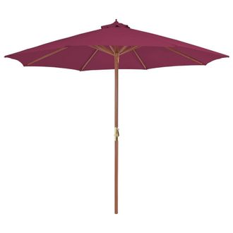 Berkfield Home Outdoor Parasol with Wooden Pole 300 cm Bordeaux Red