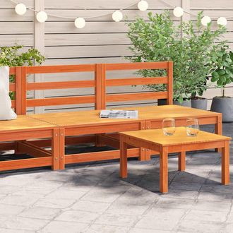 vidaXL Sof&aacute;s Jard&iacute;n Sin Reposabrazos 2 Uds Madera Marr&oacute;n 70x70x67 Cm Vidaxl