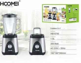 Trade Shop Trade Shop - Frullatore 2 In 1 Tritatutto Frutta Frullati Frappe 1,5lt 350w Hoomei Hm-6740
