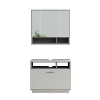 Vicco Conjunto De Muebles De Ba&ntilde;o Beatrice, Gris/antracita, 2 Partes