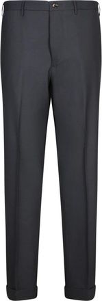 Dell'Oglio Blauwe Getailleerde Broek voor Mannen - Heren - Nette broeken - Blauw - M - Leer - Broeken