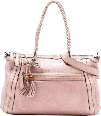 Gucci Pre-owned Gucci Metallic Pebbled Calfskin Bella Satchel Ladies 282300 492174