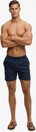 Superdry Badeshorts SUPERDRY ESSENTIAL 16 SWIM SHORT, Herren, Gr. XXL, N-Gr, nautical navy, Web, Polyester, unifarben, Badehosen Badeshorts, Kunstfaser, relaxe