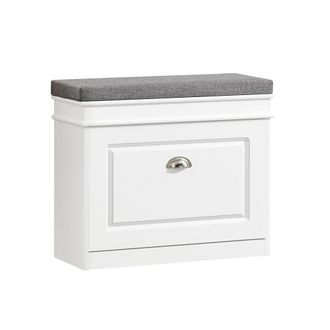 SoBuy Banco zapatero con 1 solapa mdf blanco