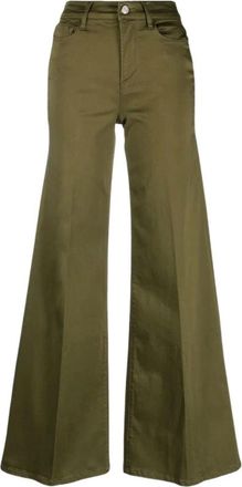 Frame Denim Hoge taille wijde katoenen jeans in overschot - Dames - Loose Fit Jeans - Groen - W31 - Katoen - Jeans