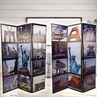 Trade Shop Trade Shop - Paravento Separe Divisorio Con 3 Pannelli 180x120cm Stampa Fronte Retro New York