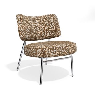 Sia Home Sill&oacute;n de sal&oacute;n tejido texturizado con estampado marr&oacute;n