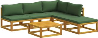 vidaXL Juego De Sof&aacute; 6 Uds. Natural Madera De Acacia S&oacute;lida Vidaxl
