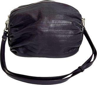 Loewe Pre-owned Womens Pleated Bracelet Pouch Bag in Purple Leather - One Size
