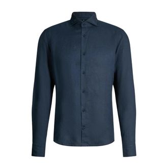 Joop Linnen Overhemd - Heren - Casual Overhemden - Blauw - XL - Linnen - Overhemden