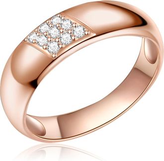 Rafaela Donata Womens Female Sterling Silver Ring - Rose Gold - Size M