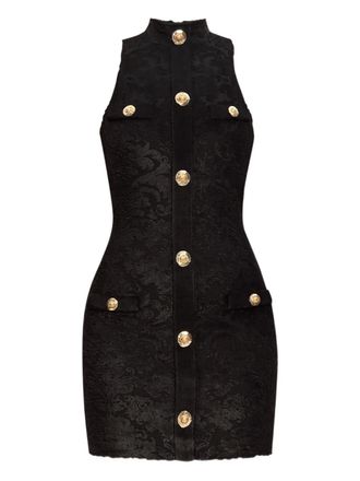 Balmain Baroque Bouclette mini-jurk - Zwart