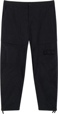 Stone Island Gekreukelde Corduroy 500-Tc Relaxed-Fit Broek - Heren - Straight fit broeken - Zwart - W34 - Katoen - Broeken