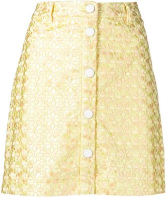 Staud Vallis mini skirt - women - Polyester/Cotton - 6 - Yellow