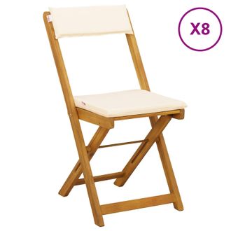 vidaXL Sillas Bistro De Exterior 8 Pcs Blanco Crema 40 X 53 X 80 Cm Vidaxl