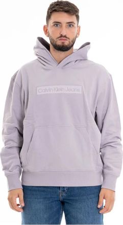 Calvin Klein Jeans Hoodie met borduursel voor mannen - Heren - Hoodies - Grijs - L - Hoodies & sweatvesten