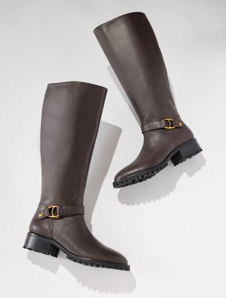 Talbots Waverly Vachetta Tall Riding Boots - Dark Chocolate - 10 1/2 M Talbots