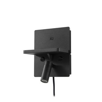Lindby L&aacute;mpara de pared LED de Metal Negro
