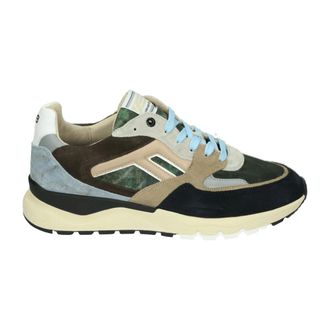 Floris Van Bommel Schoenen, Heren, Veelkleurig, 42 1/2 EU, Groene Casual Sneakers met Uitneembaar Voetbed