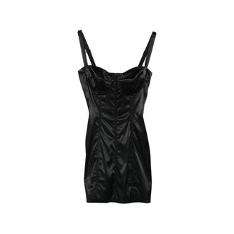 Dolce & Gabbana Party Dresses, female, Black, Size: XL Satin Mini Dress