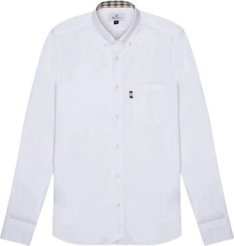 Aquascutum Oxford Overhemd met Zak - Heren - Casual Overhemden - Wit - M - Katoen - Overhemden