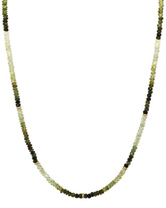 Jewelmak 14K Green Garnet Necklace