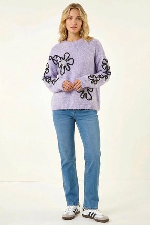 Roman Sparkly Floral Knit Jumper