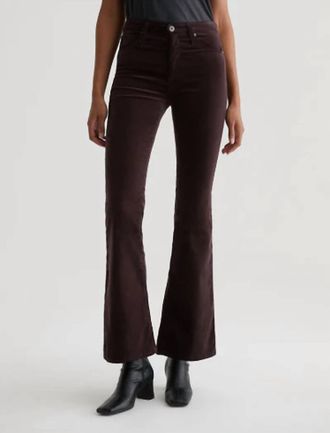 AG - Adriano Goldschmied Velvet Farrah Boot Mid Rise Jeans In Amaretto Noir