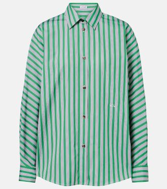 Loewe Camisa Double L de popel&iacute;n de algod&oacute;n a rayas