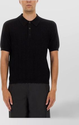 Balmain textured pattern polo shirt