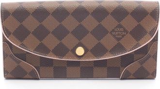 Louis Vuitton Brown Damier Canvas Rose Ballerine Coated Canvas Long Wallet (Bi-Fold) (Pre-Owned)