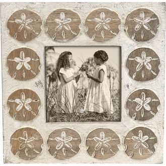 Beachcombers Square Sand Dollar Whitewash Mango Wood Picture Frame at Nordstrom, Size Medium