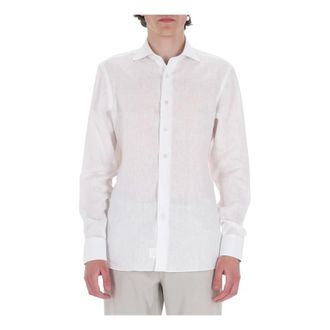 Borriello Linen Shirt - Heren - Casual Overhemden - Wit - 2XL - Linnen - Overhemden