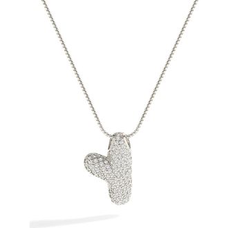 Mint & Lily Pave Bubble Initial Necklace in Silver /Letter Y at Nordstrom