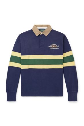 Polo Ralph Lauren Logo-Embroidered Striped Cotton-Jersey Rugby Shirt