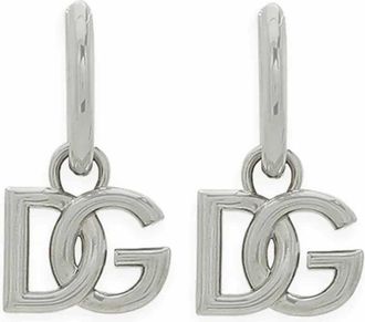 Dolce & Gabbana Orecchini A Cerchio Con Logo-Donna