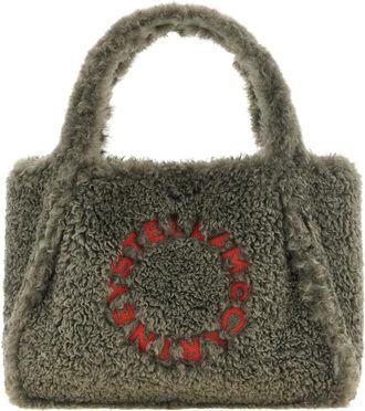 Stella McCartney Teddy-Effect Logo Tote - Dames - Shoppers - Grijs - ONE Size - Leer - Tassen