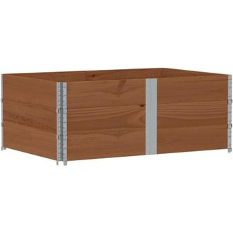 vidaXL Paretali per Pallet 3pz Marroni 150x100cm Legno Massello Pino vidaXL