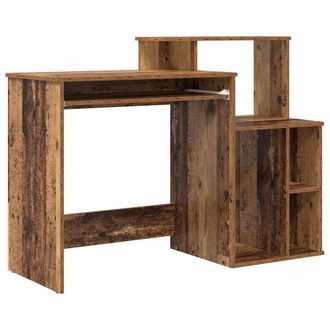 Berkfield Home Desk with Storage Old Wood 120.5x44x88.5 cm Engineered Wood