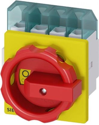 SIEMENS Interruptor Principal/de Emergencia 3p+n 25a 9.5kw Ac23a 400v Montaje En Panel Perilla Amarilla-roja 4 Orificios 3ld2103-1tl53