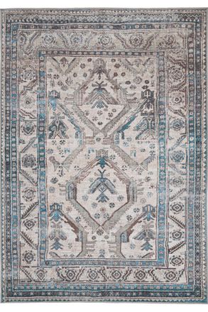 Kukoon Beige Grey Traditional Bordered Medallion Washable Living Room Area Rug | Size: 240 cm x 330 cm