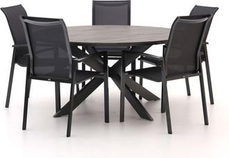 R&S Design R&S design Centallo/Fidenza ø149cm dining tuinset 6-delig stapelbaar