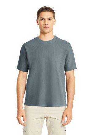 Jack & Jones T-Shirt JACK & JONES JJEAUSTIN TEE SS NOOS, Herren, Gr. 3XL, grau (stormy weather), Single Jersey, Obermaterial: 58% Polyester, 40% Baumwolle, 2% Elas