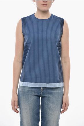 Marni Pinstriped Virgin-Wool Top With Back Zip size 38
