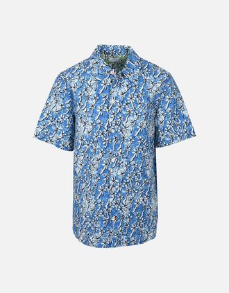 Paul Smith Mens PAUL SMITH CASUAL FIT FLORAL SEERSUCKER SHIRT LIGHT BLUE - Size: 38
