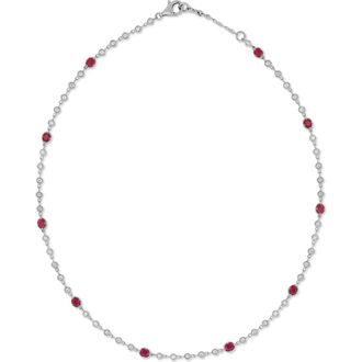 Bony Levy 18K Gold El Mar Ruby & Diamond by the Yard Necklace in 53Rd1.13 at Nordstrom, Size 17